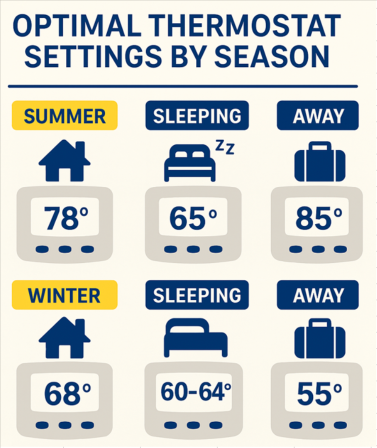 best setting for thermostat by season